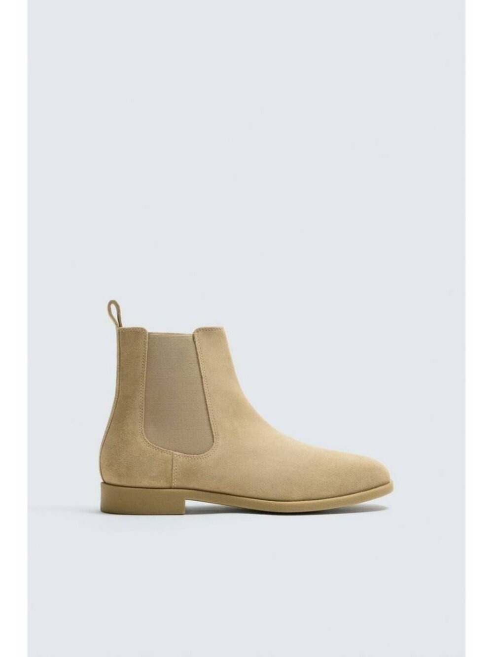 Zara Chelsea Boots Mens EU 44 US 11 Beige Suede Leather Pull On 2015/620 NWT